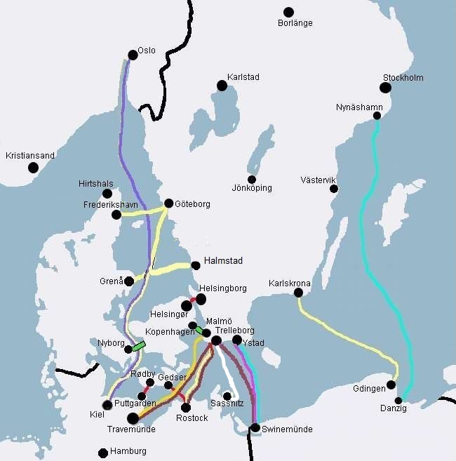 Fähren und Brücken nach Schweden